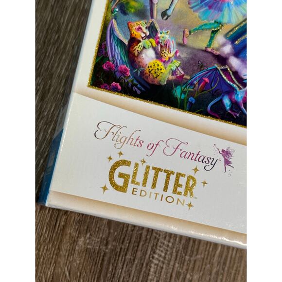 Josephine Wall Jigsaw Puzzle Dragon's Garden 1000 Piece Fairy Fantasy Glitter - Picture 3 of 6